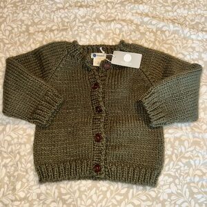 Chunky Olive Knit Cardigan